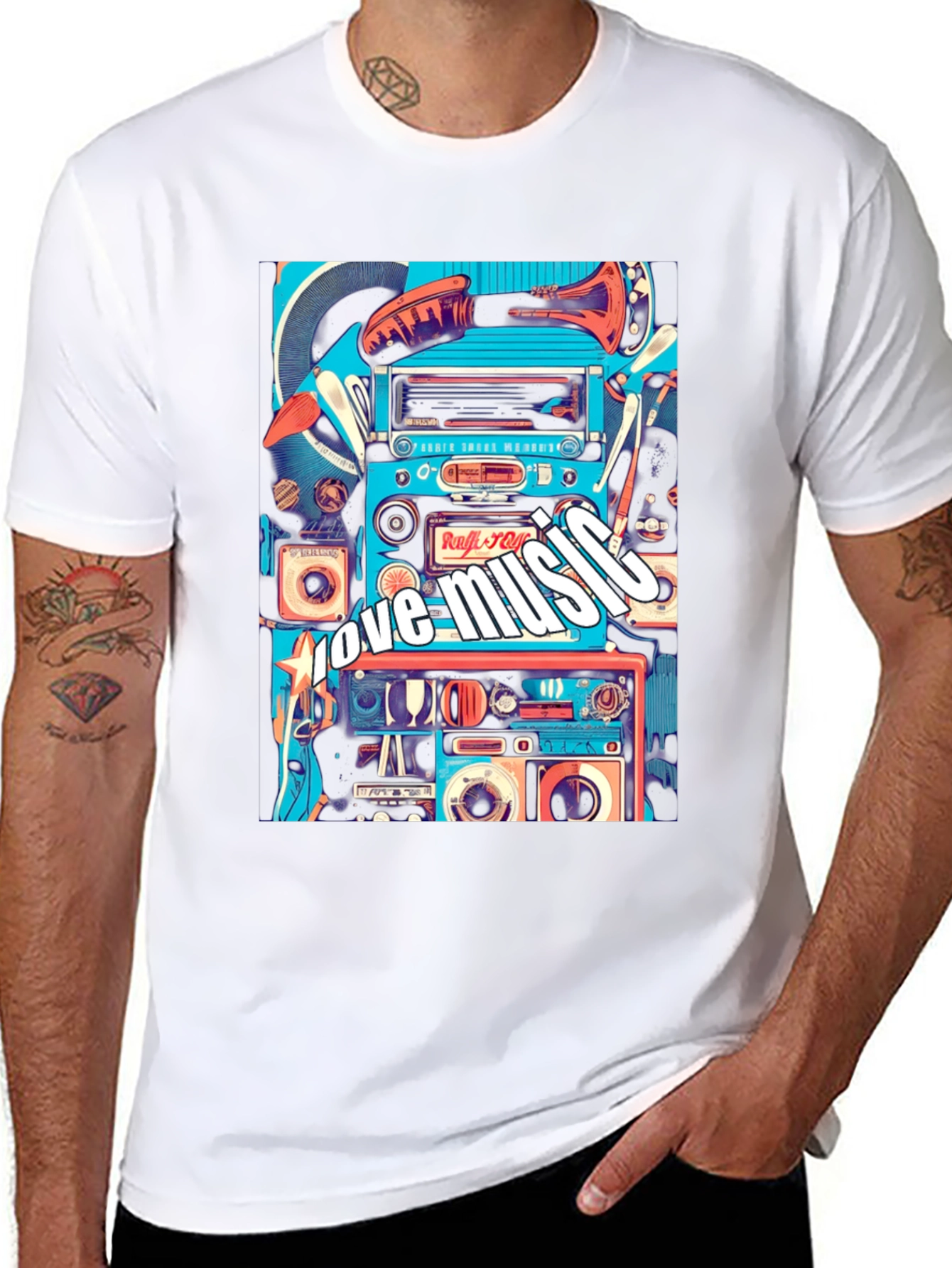 Retro Music Lover Tee - Black