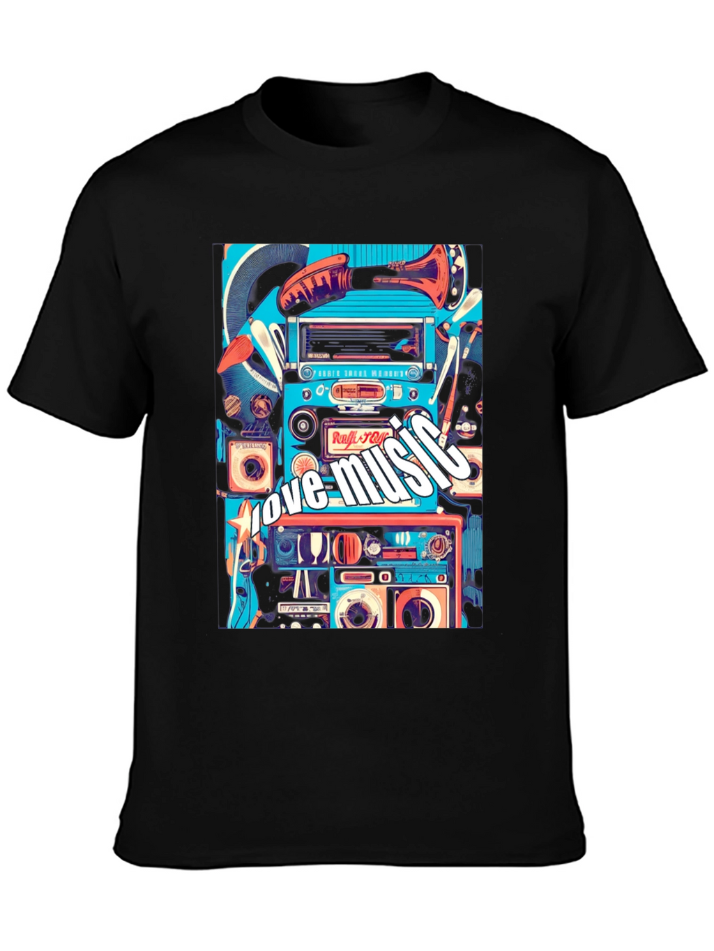 Retro Music Lover Tee - Black