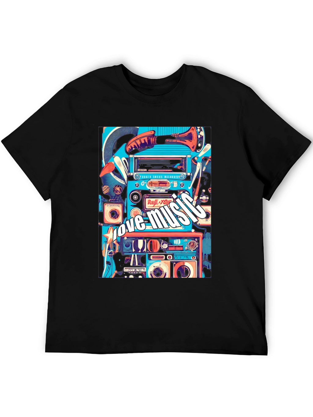 Retro Music Lover Tee - Black
