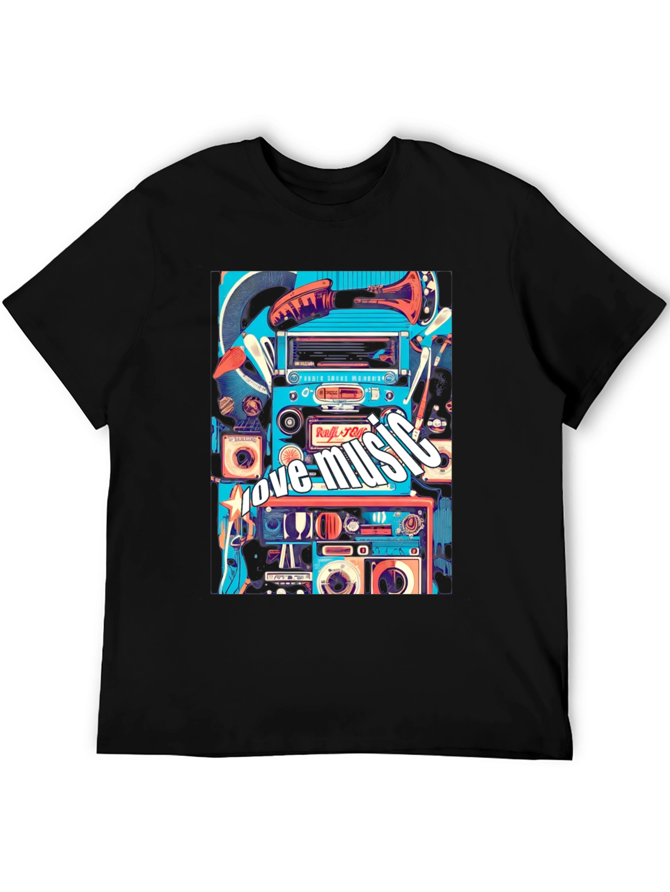 Retro Music Lover Tee - Black