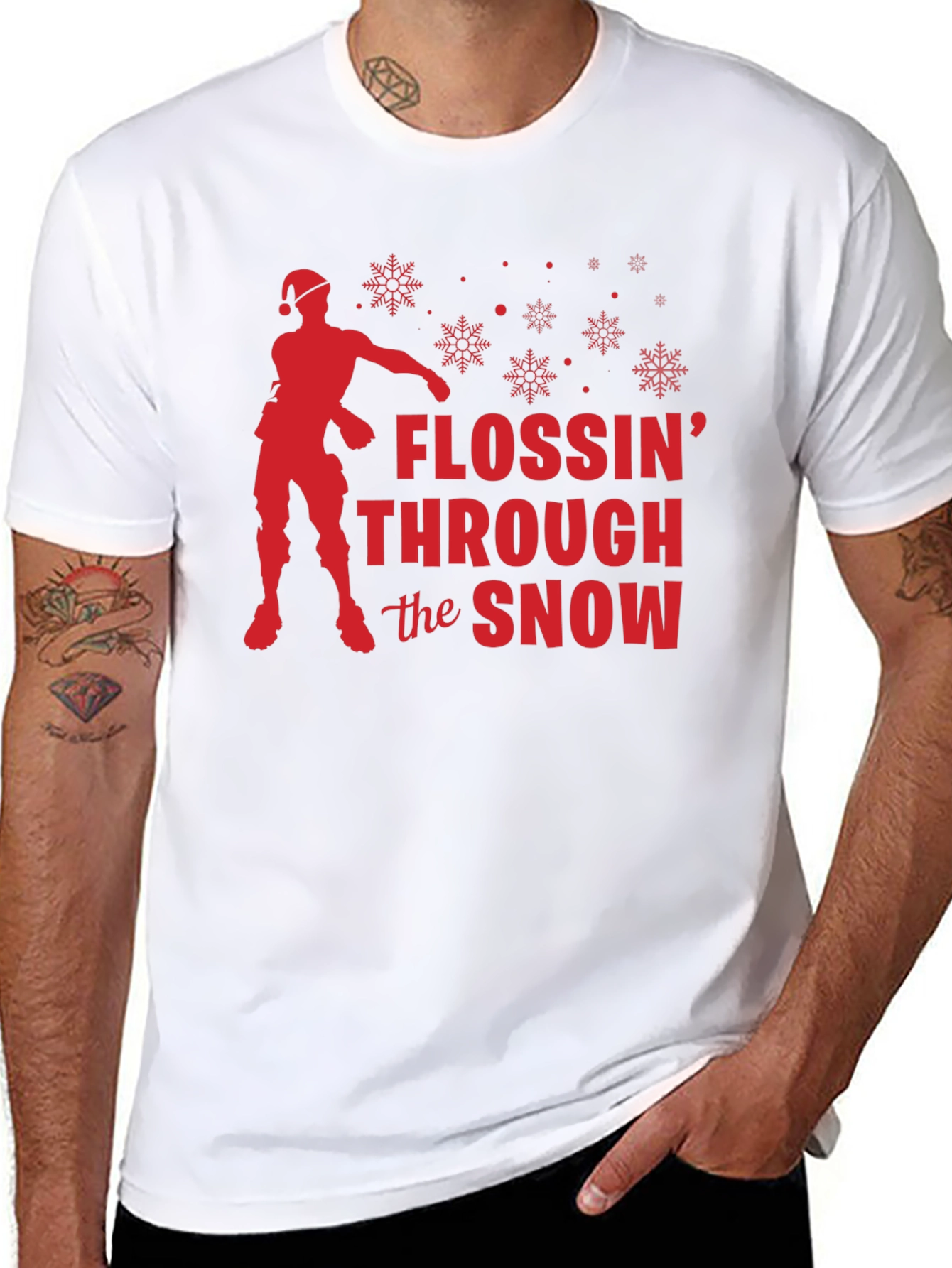 Flossin Through the Snow Holiday T-Shirt