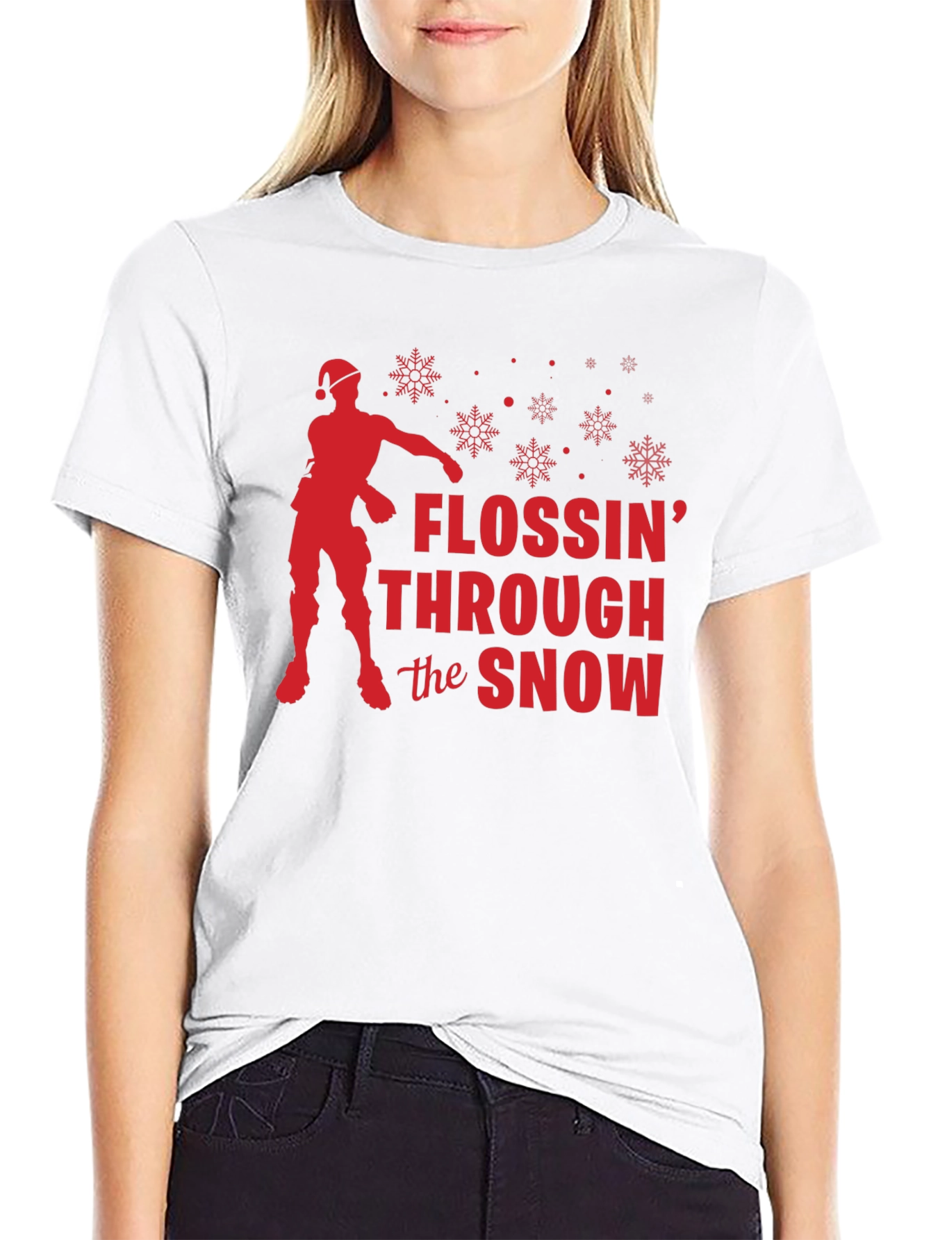 Flossin Through the Snow Holiday T-Shirt