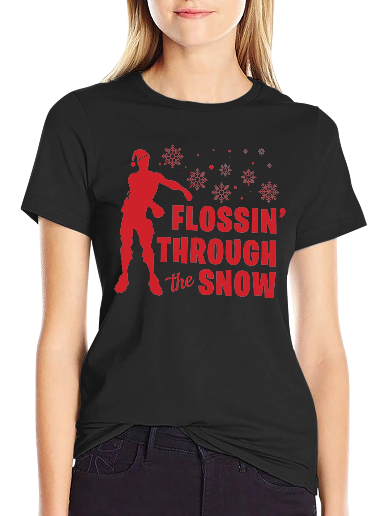 Flossin Through the Snow Holiday T-Shirt