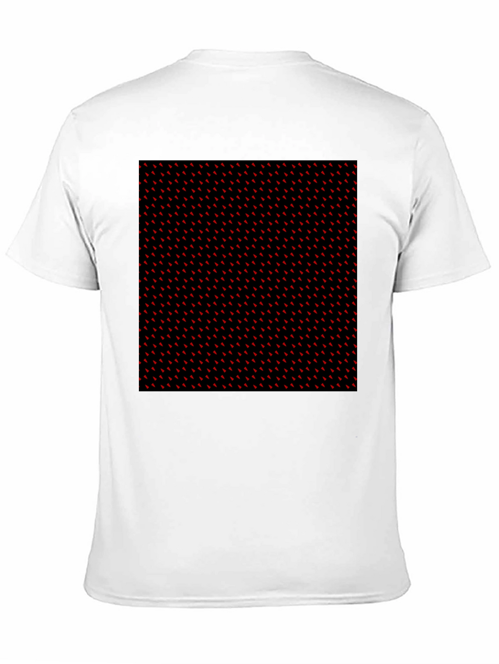 Red Accent Patterned Black Tee