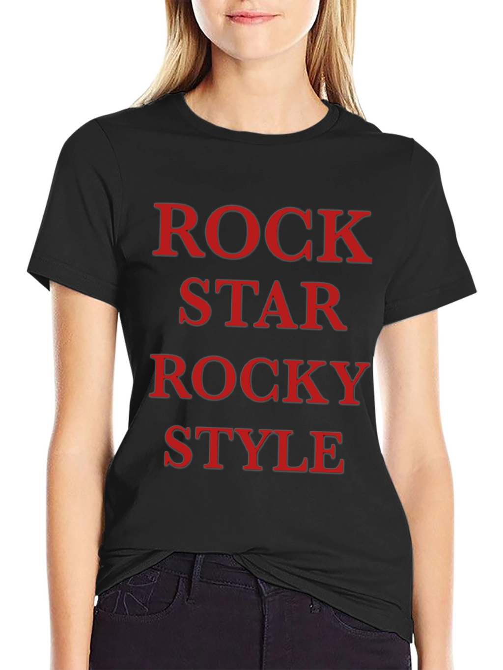 Rock Star Rocky Style Black T-Shirt