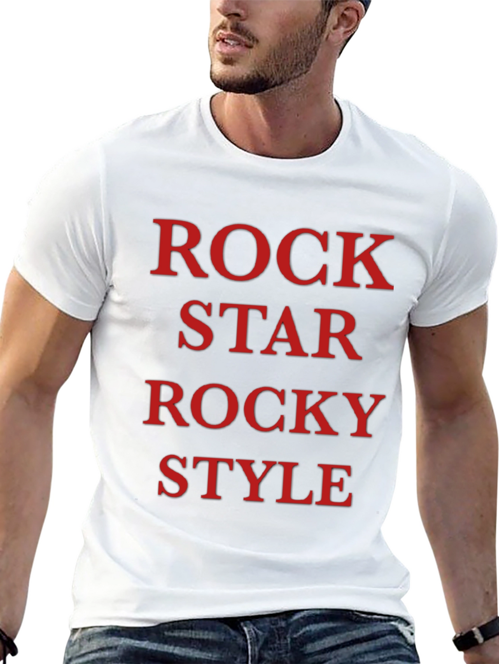 Rock Star Rocky Style Black T-Shirt