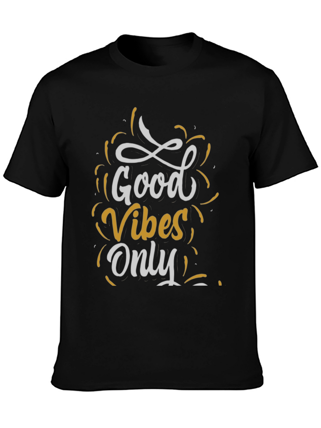 Good Vibes Only Graphic Tee - Casual Black T-Shirt
