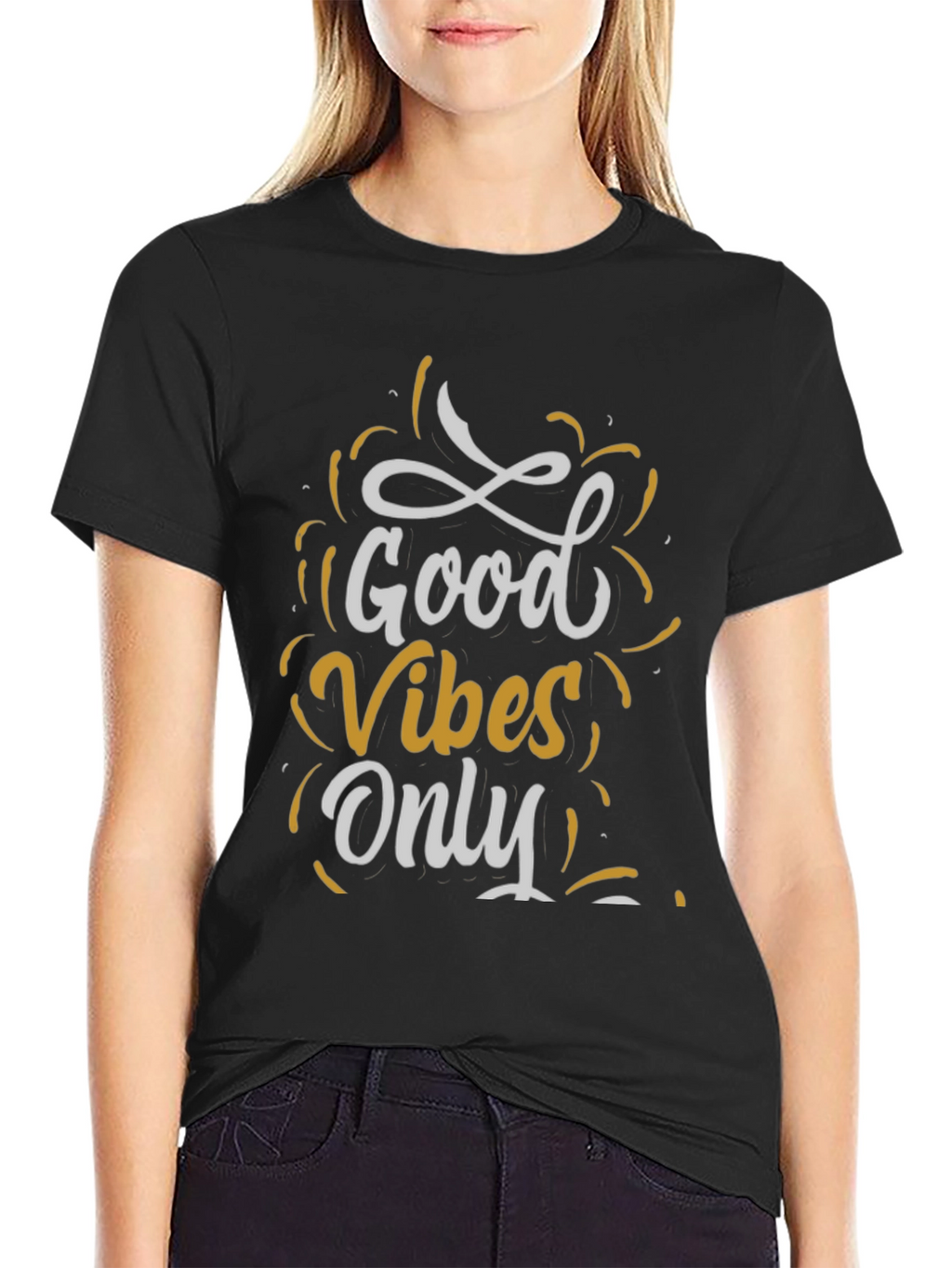 Good Vibes Only Graphic Tee - Casual Black T-Shirt