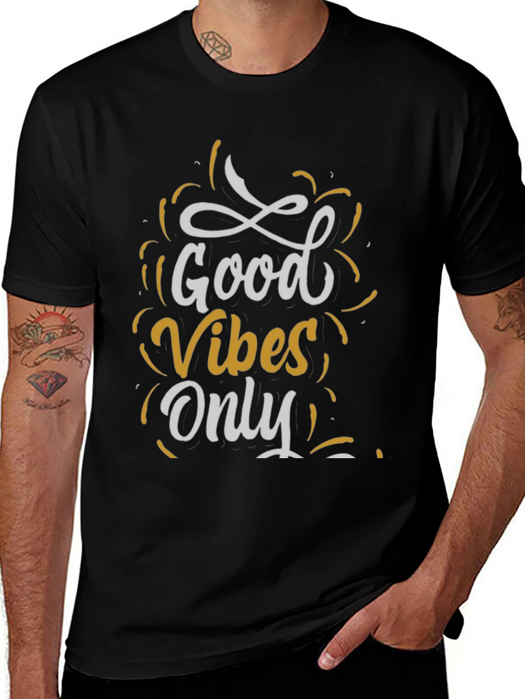 Good Vibes Only Graphic Tee - Casual Black T-Shirt