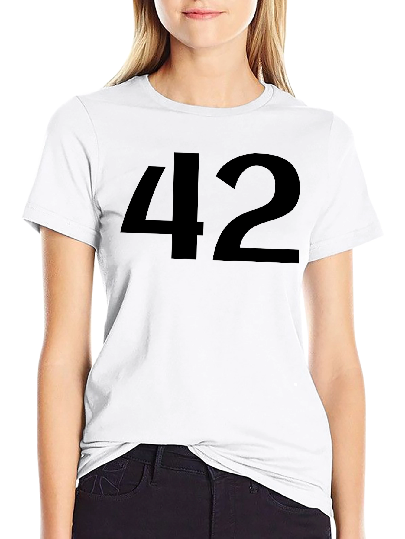 Mens Black T-Shirt with 42 Graphic