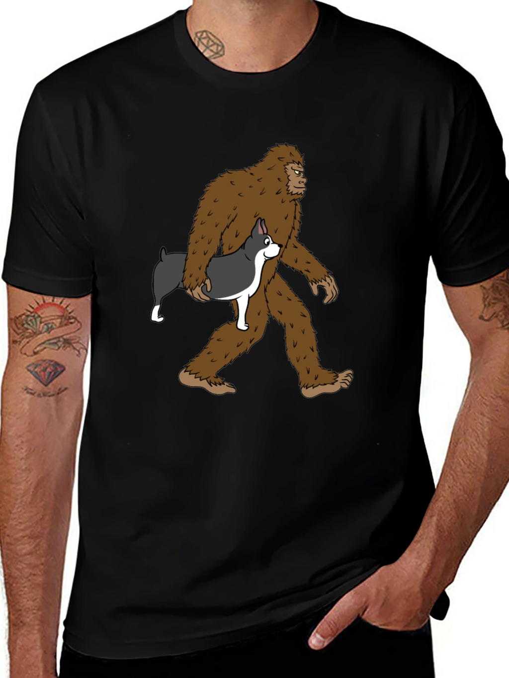 Bigfoot & Boston Terrier T-Shirt