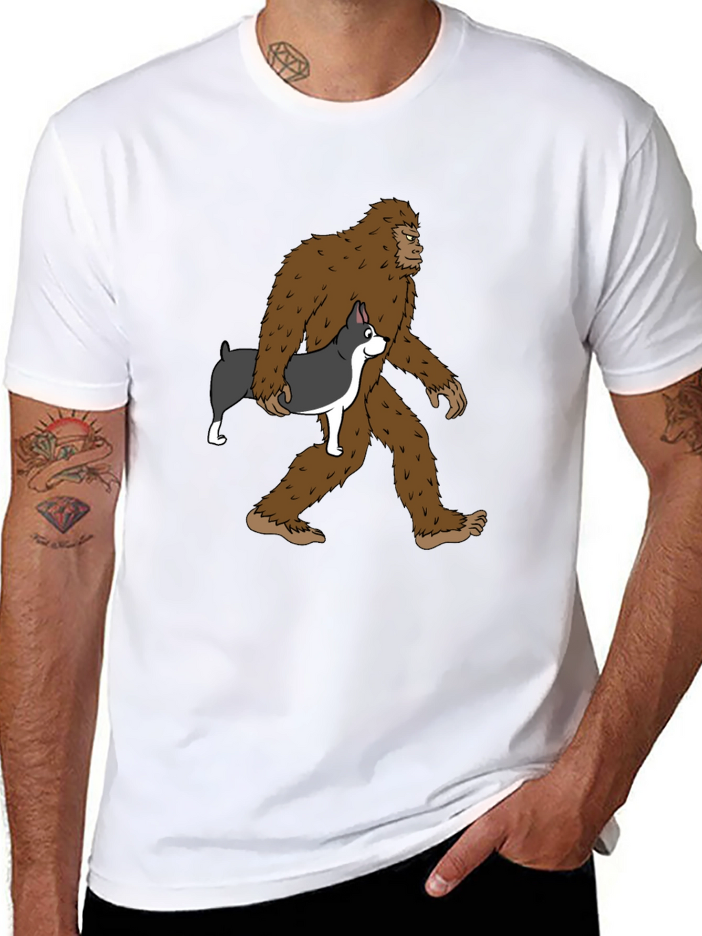 Bigfoot & Boston Terrier T-Shirt