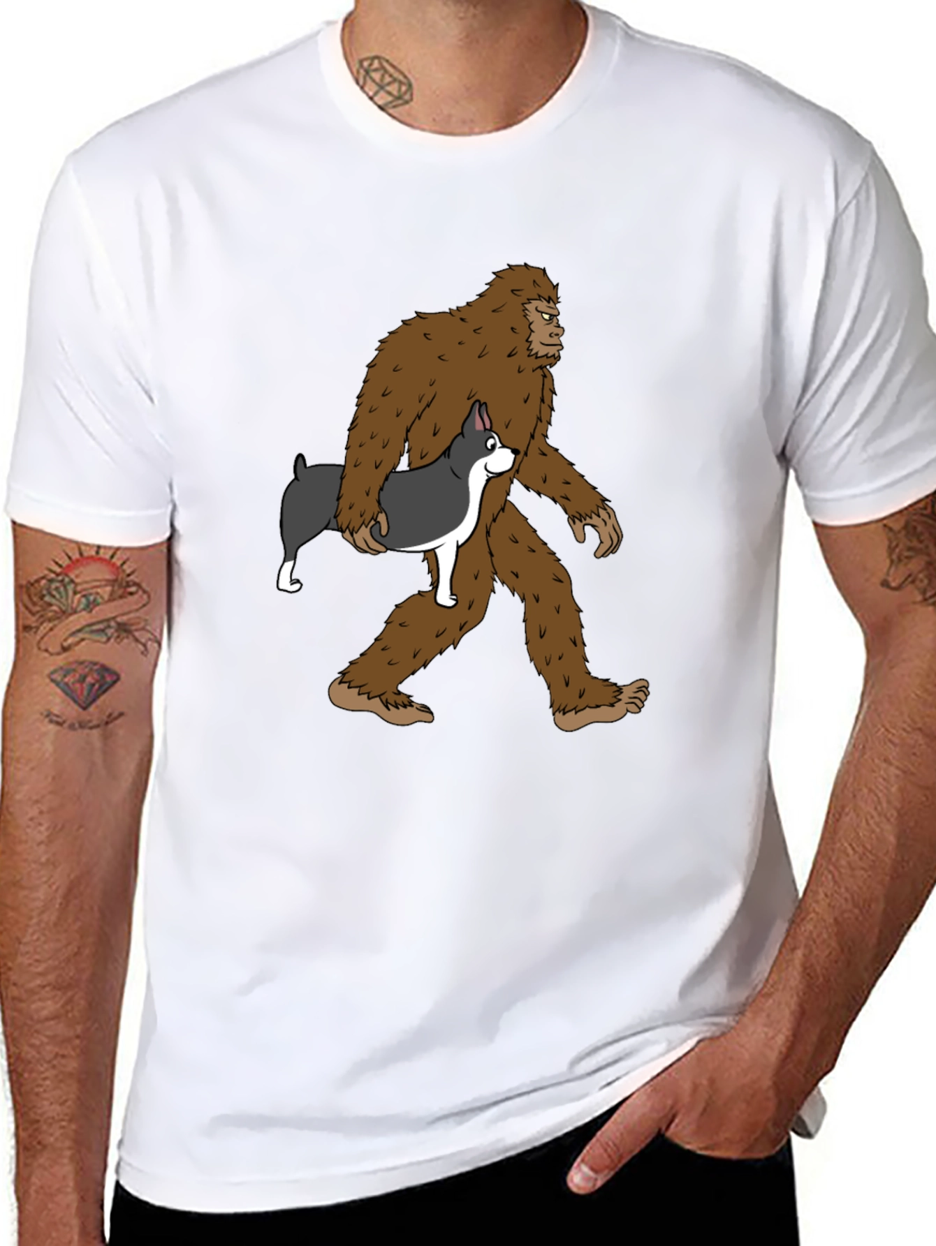 Bigfoot & Boston Terrier T-Shirt
