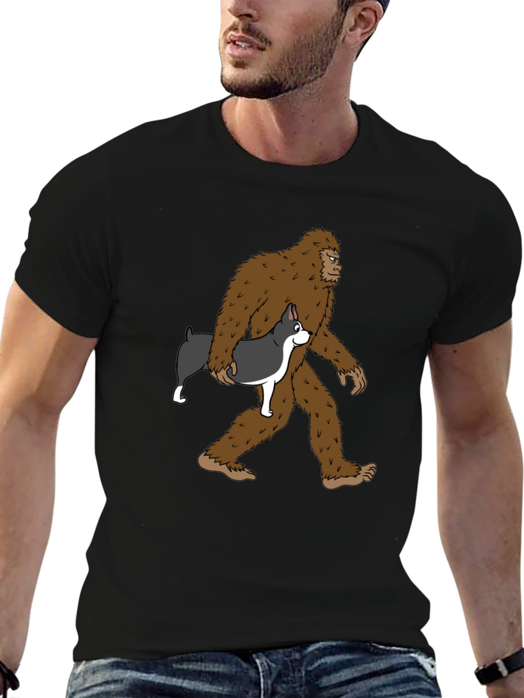 Bigfoot & Boston Terrier T-Shirt