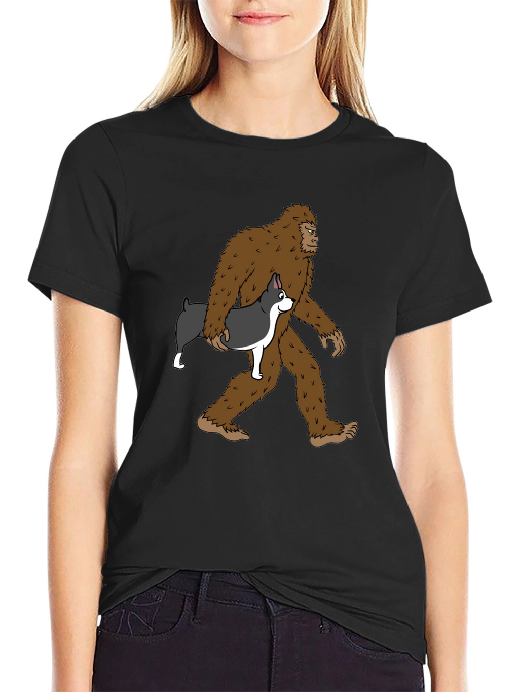 Bigfoot & Boston Terrier T-Shirt