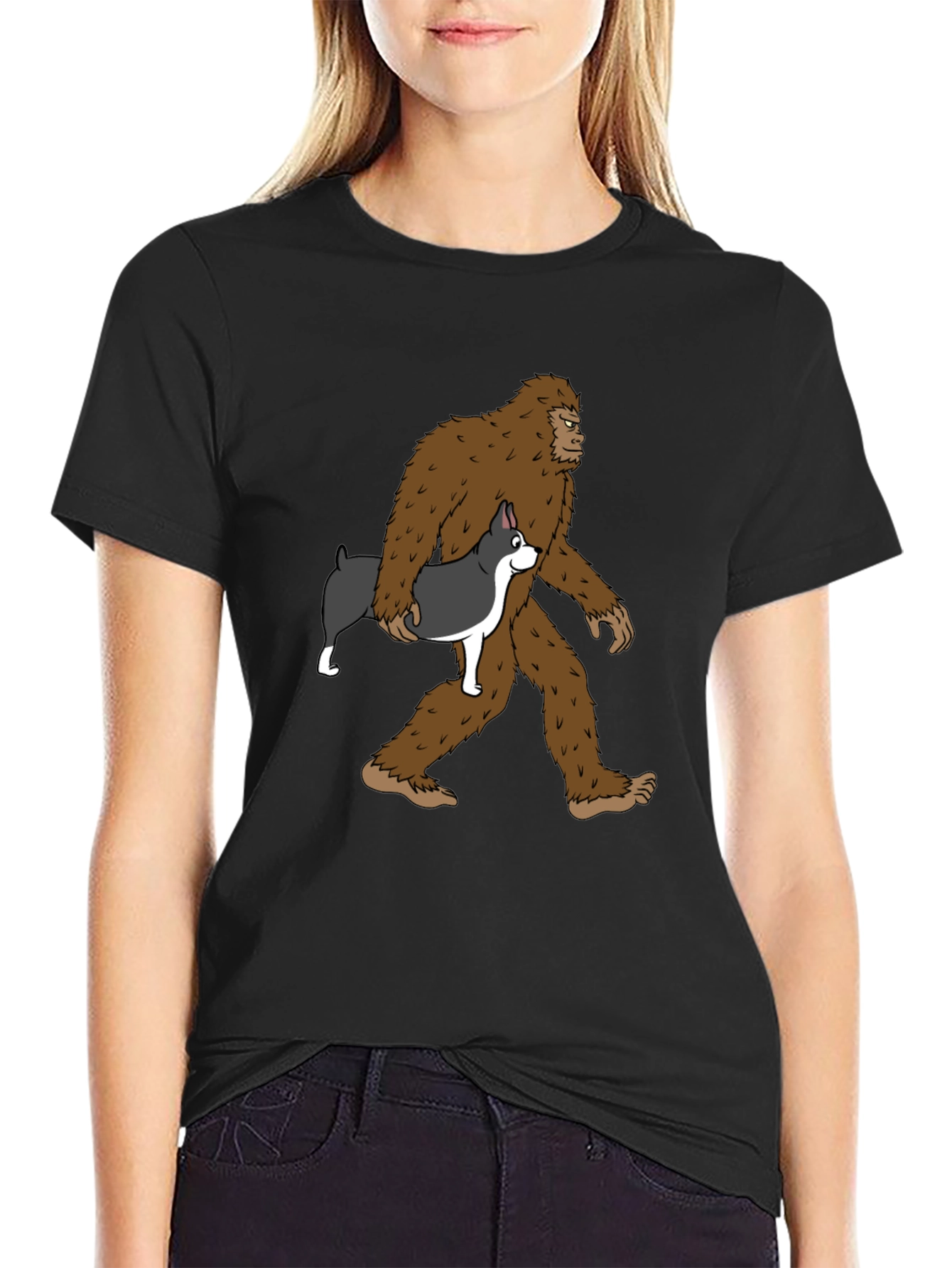 Bigfoot & Boston Terrier T-Shirt