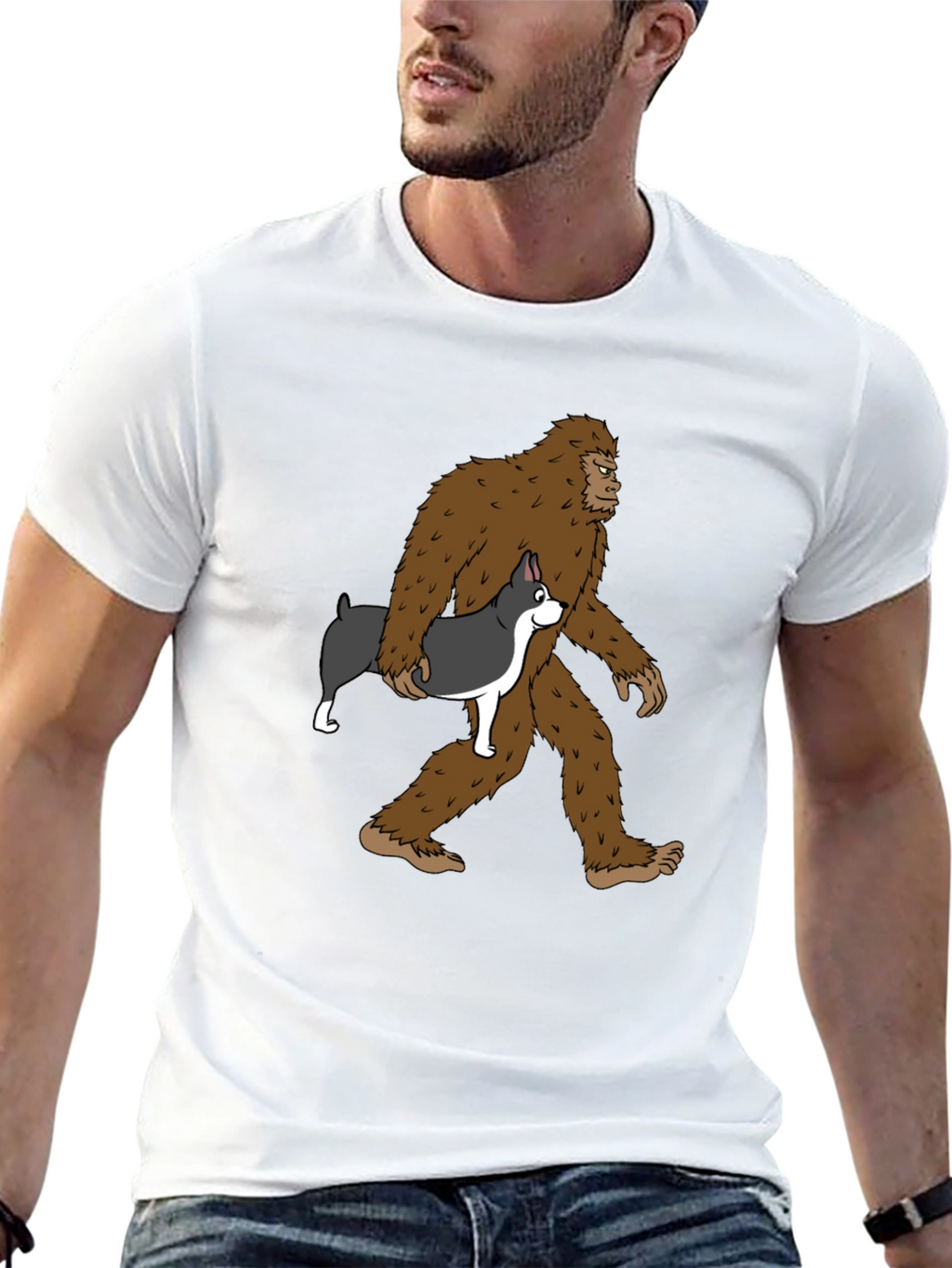 Bigfoot & Boston Terrier T-Shirt