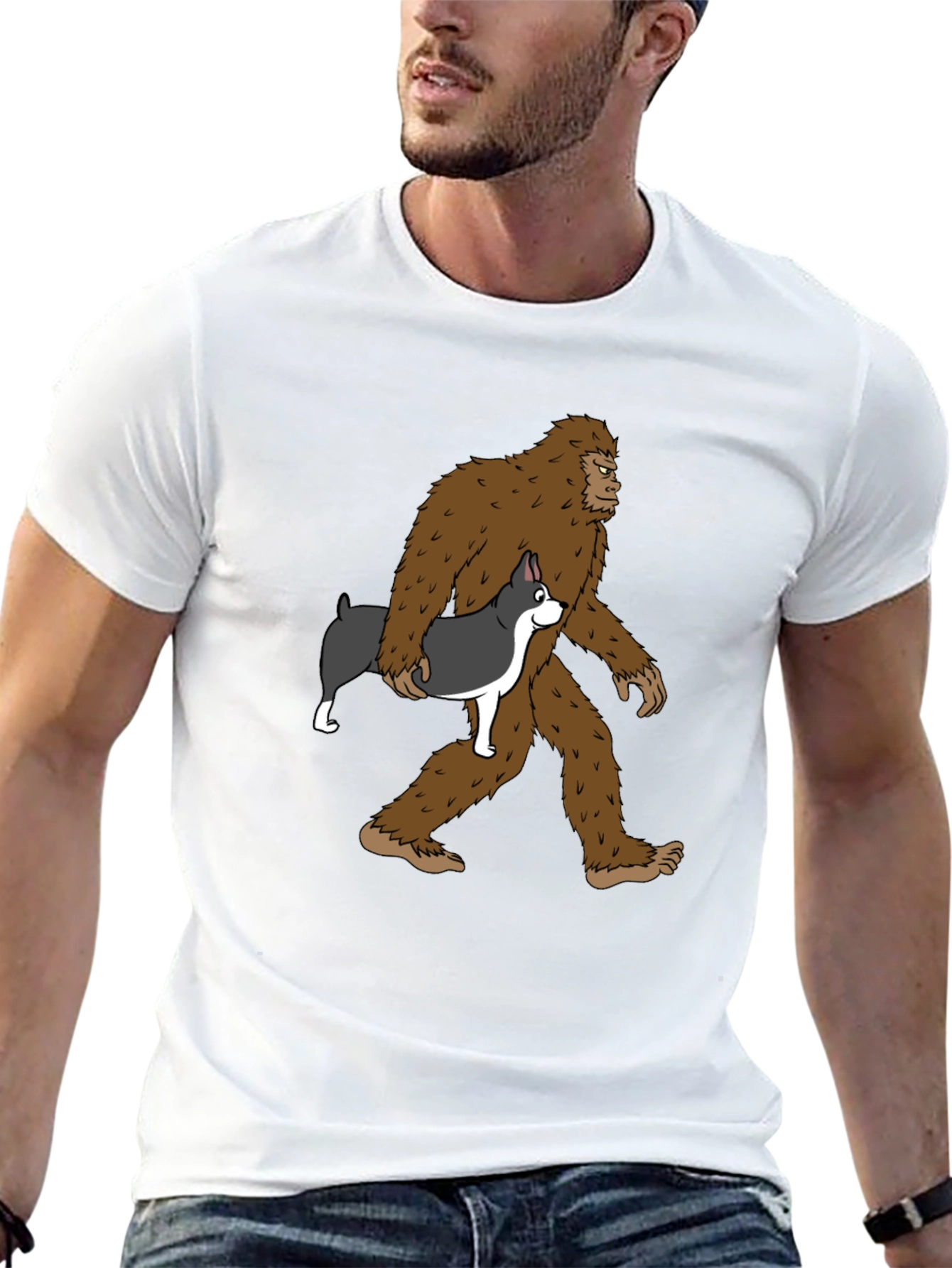 Bigfoot & Boston Terrier T-Shirt