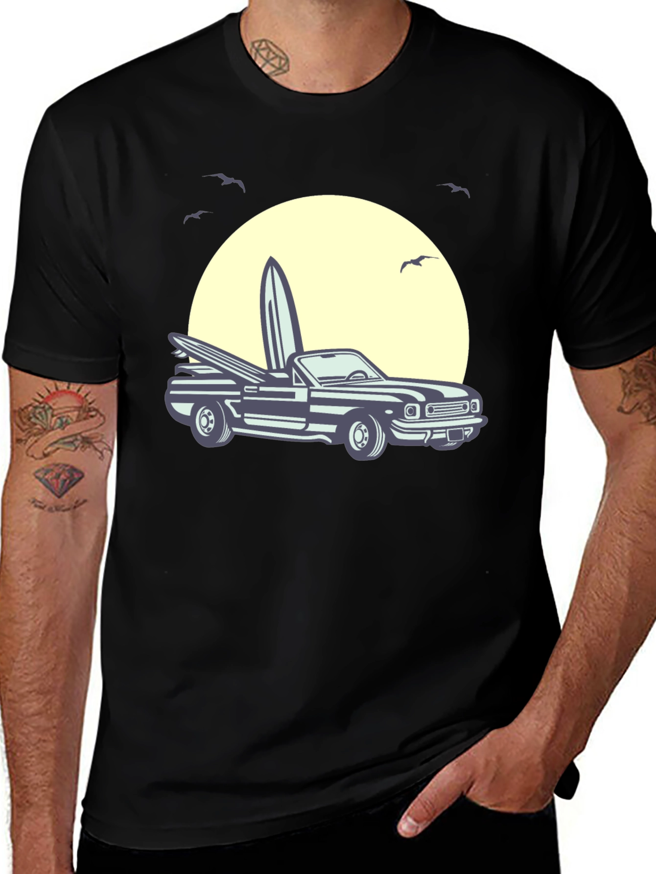 Surf Car Graphic Tee - Retro Summer Vibes