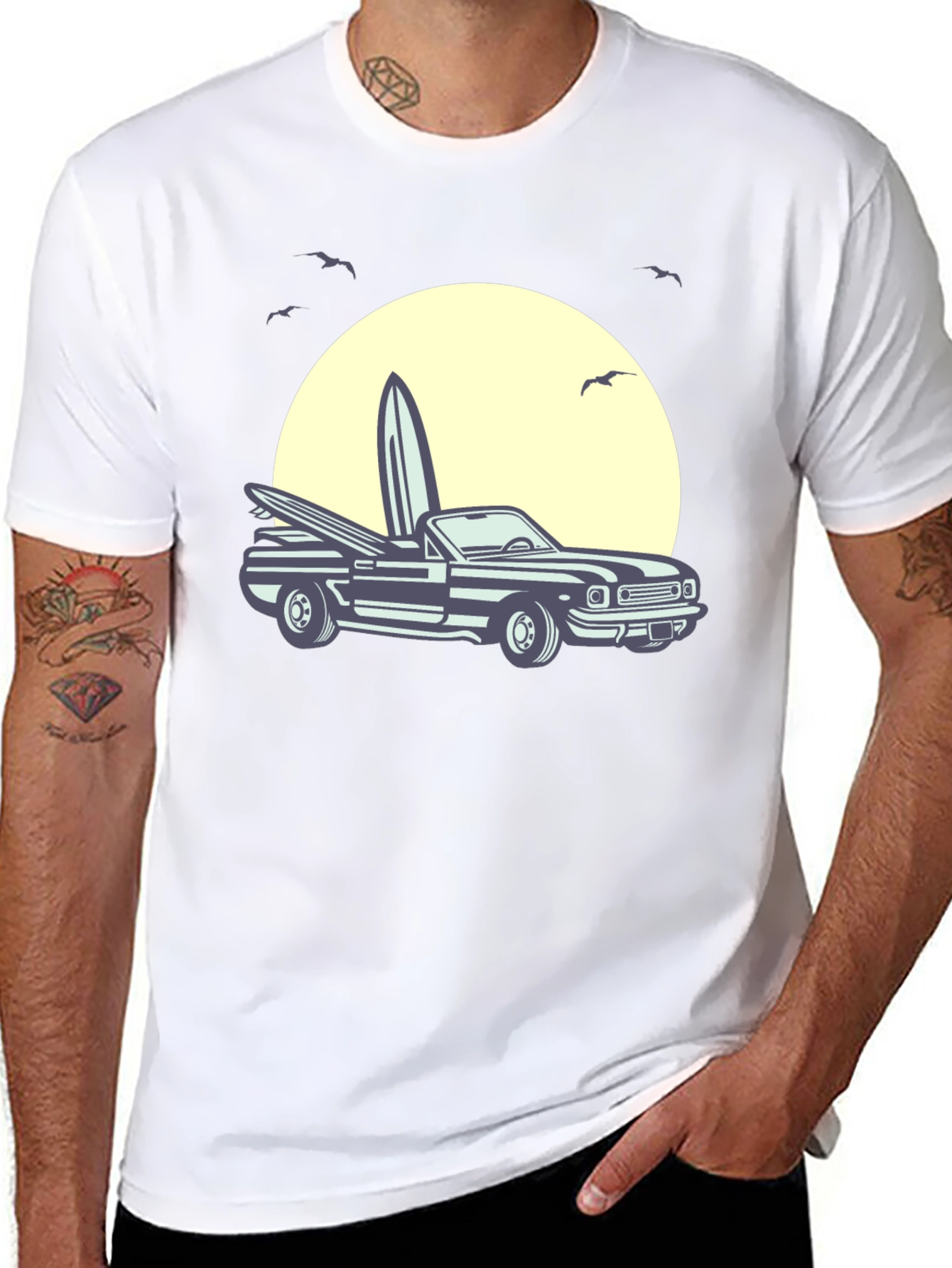Surf Car Graphic Tee - Retro Summer Vibes