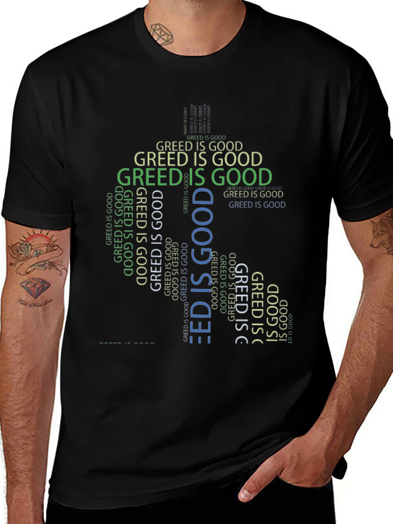 Greed is Good Graphic Tee - Statement T-Shirt