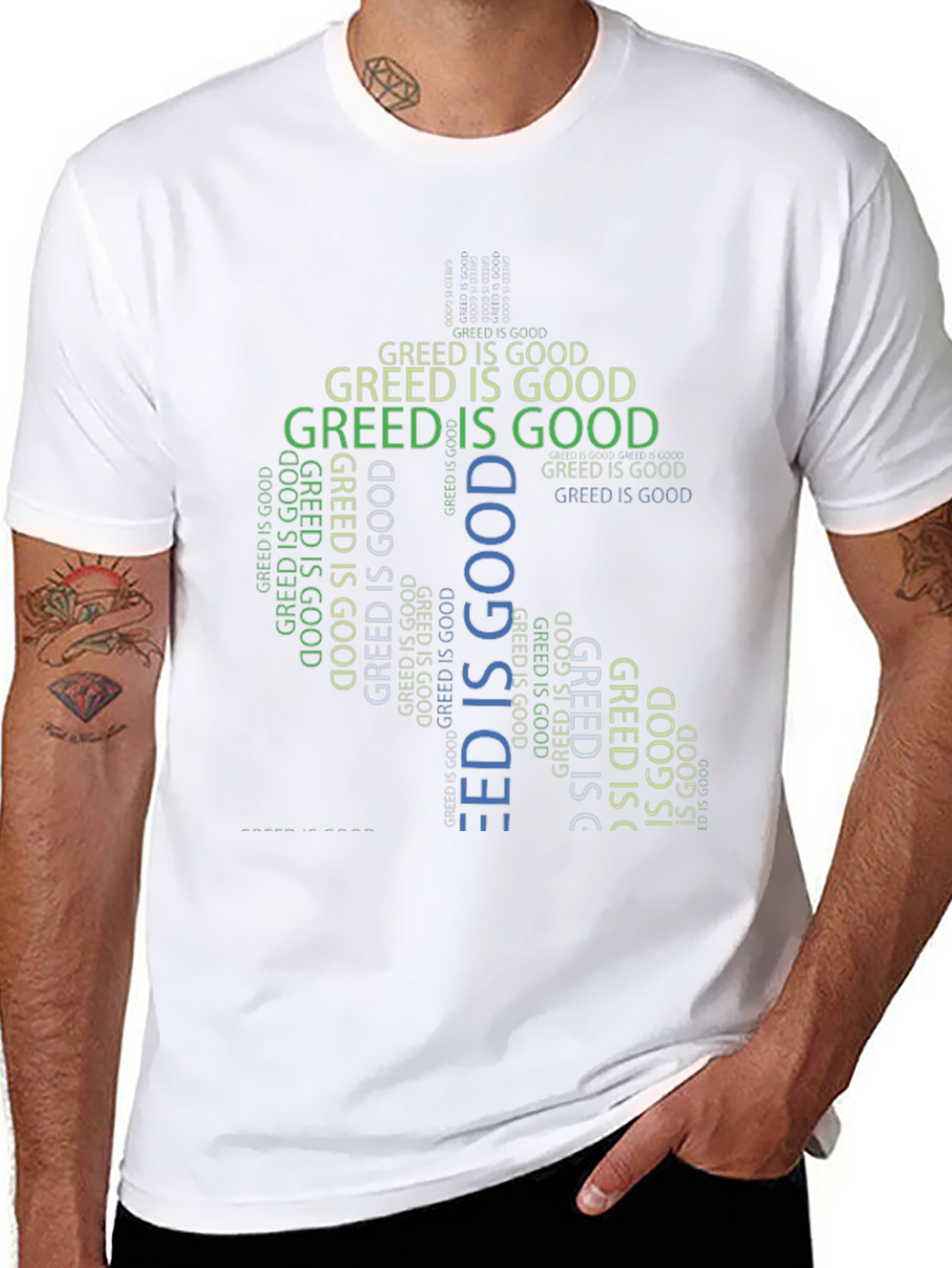 Greed is Good Graphic Tee - Statement T-Shirt