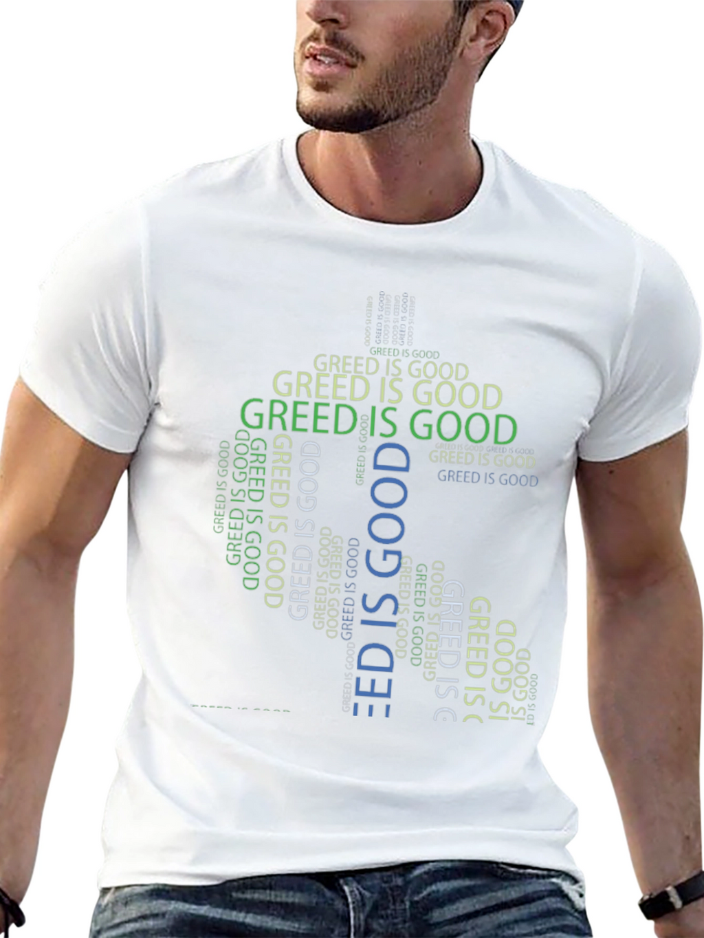 Greed is Good Graphic Tee - Statement T-Shirt