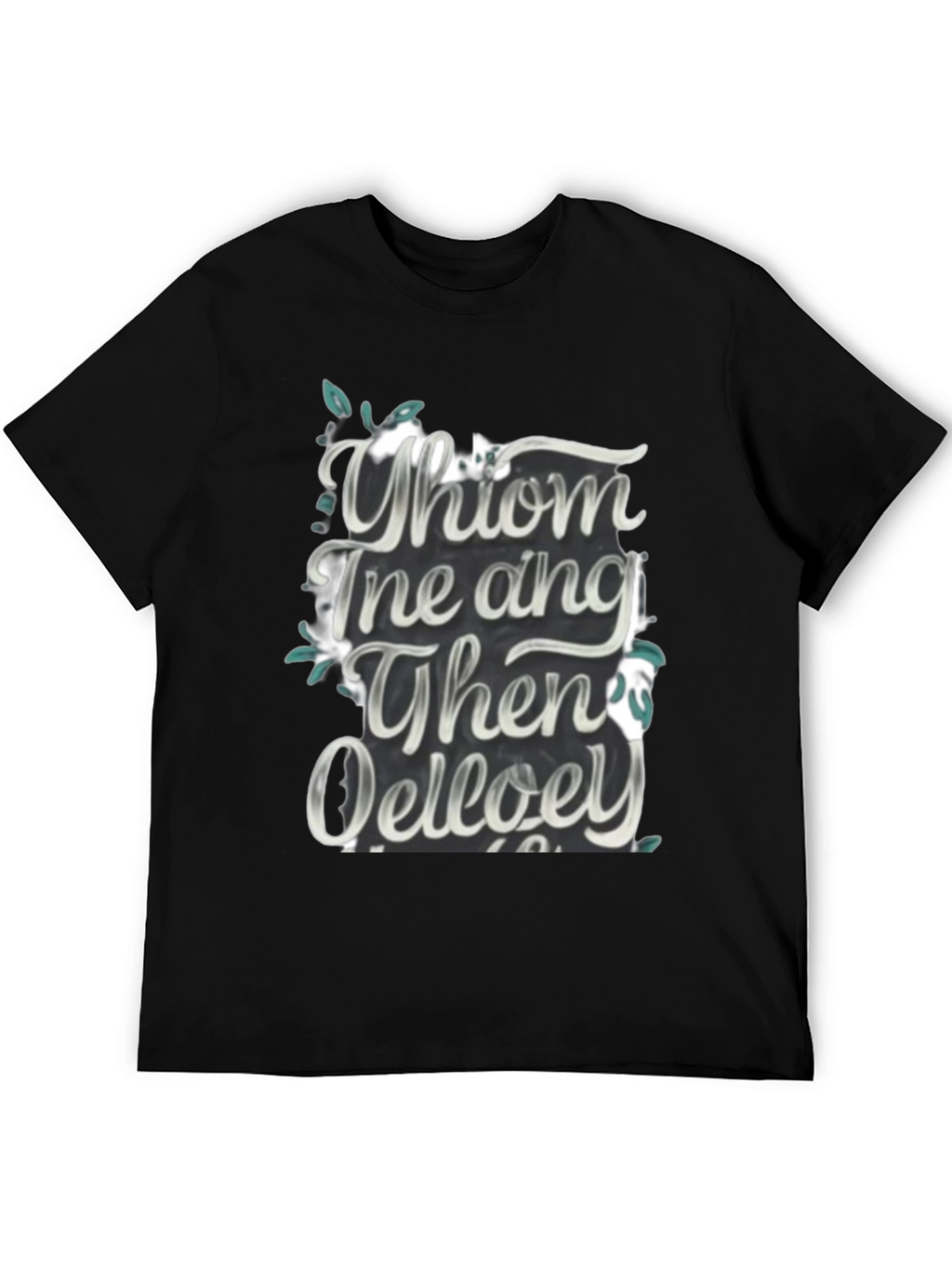 Whimsical Text Graphic Black Tee