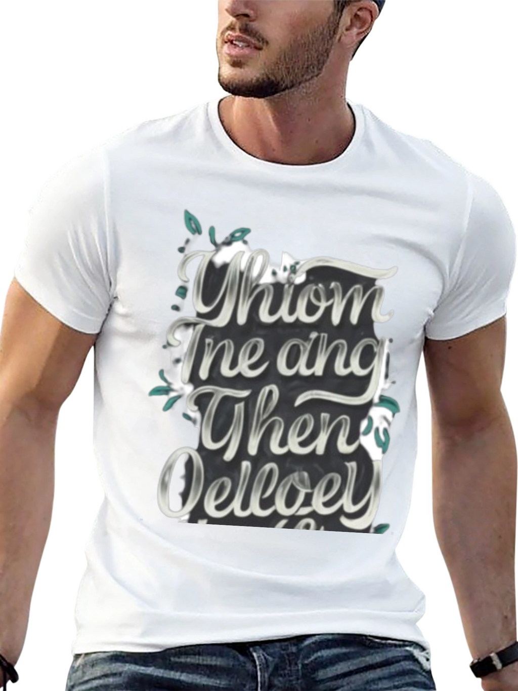Whimsical Text Graphic Black Tee