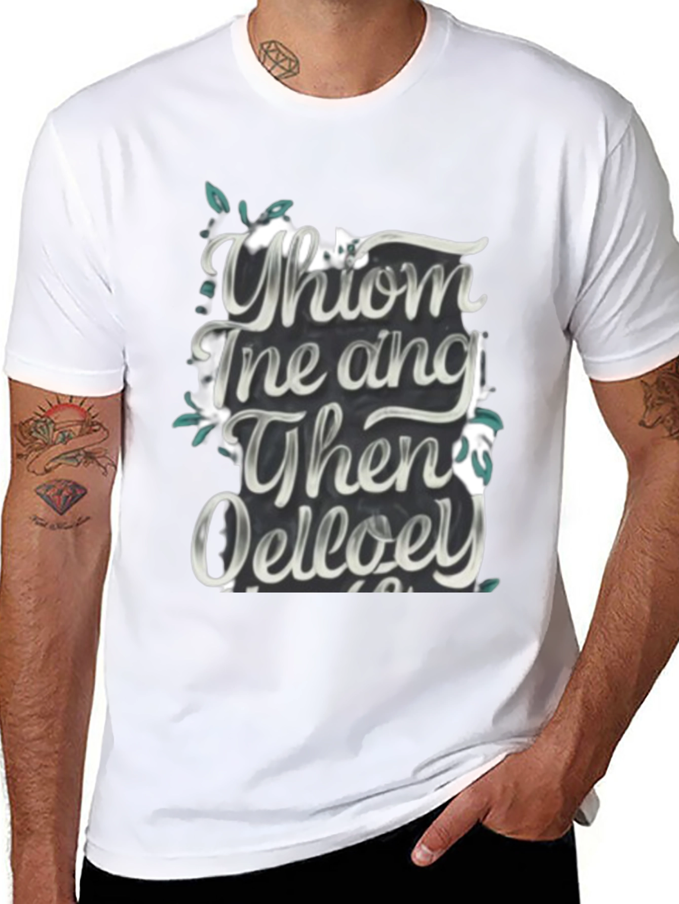 Whimsical Text Graphic Black Tee