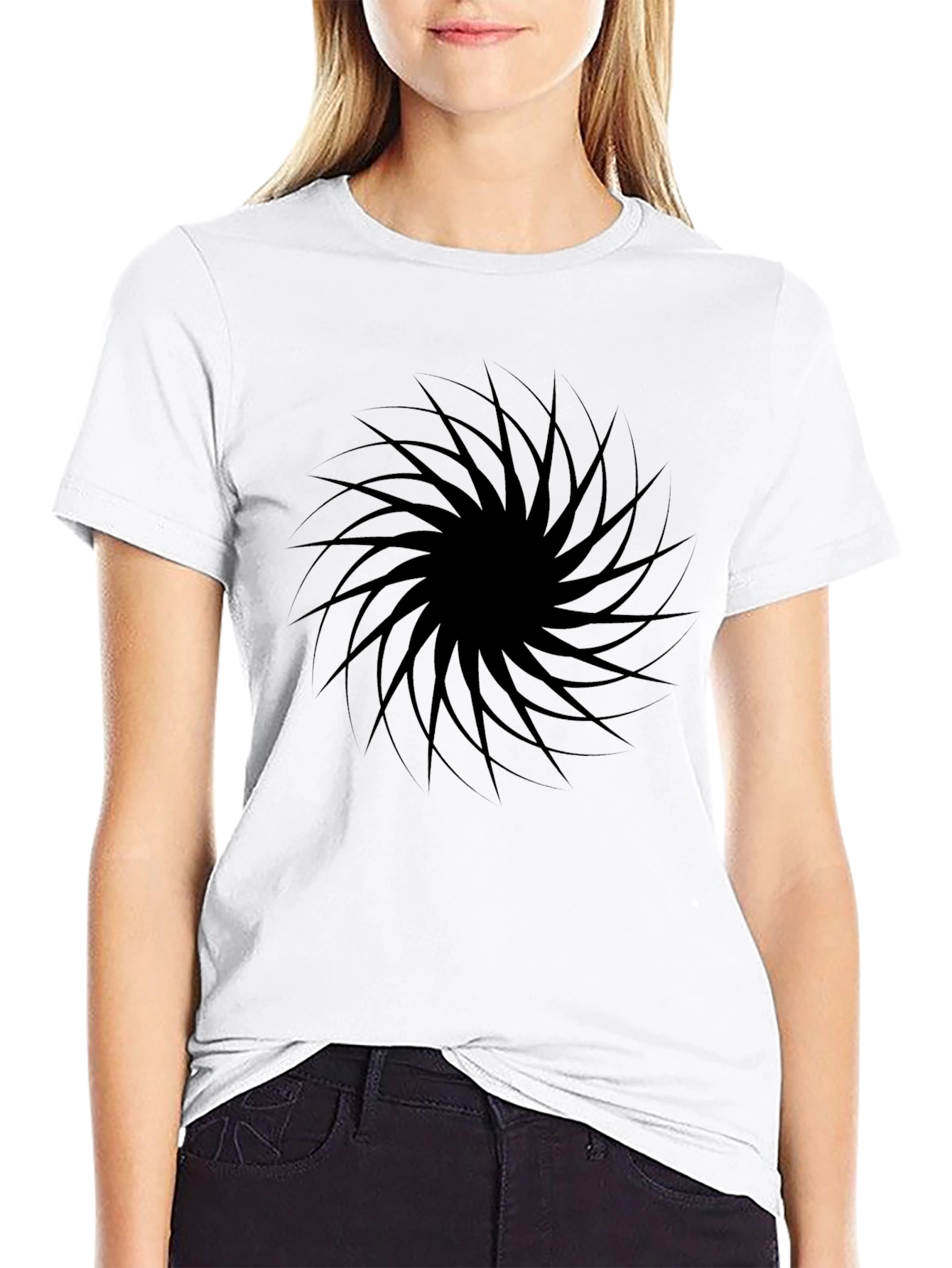 Black Vortex Graphic Tee - Modern Style