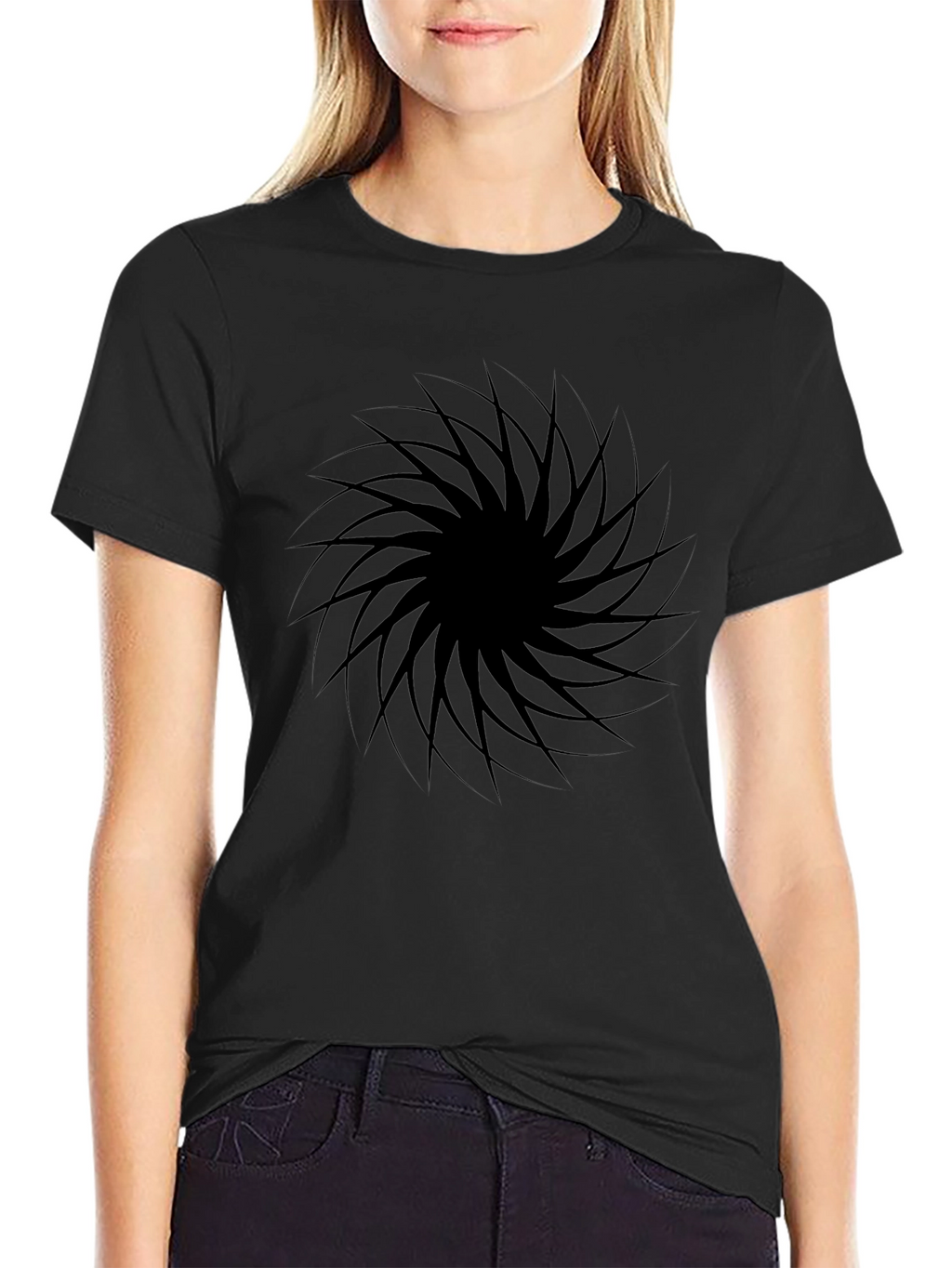 Black Vortex Graphic Tee - Modern Style