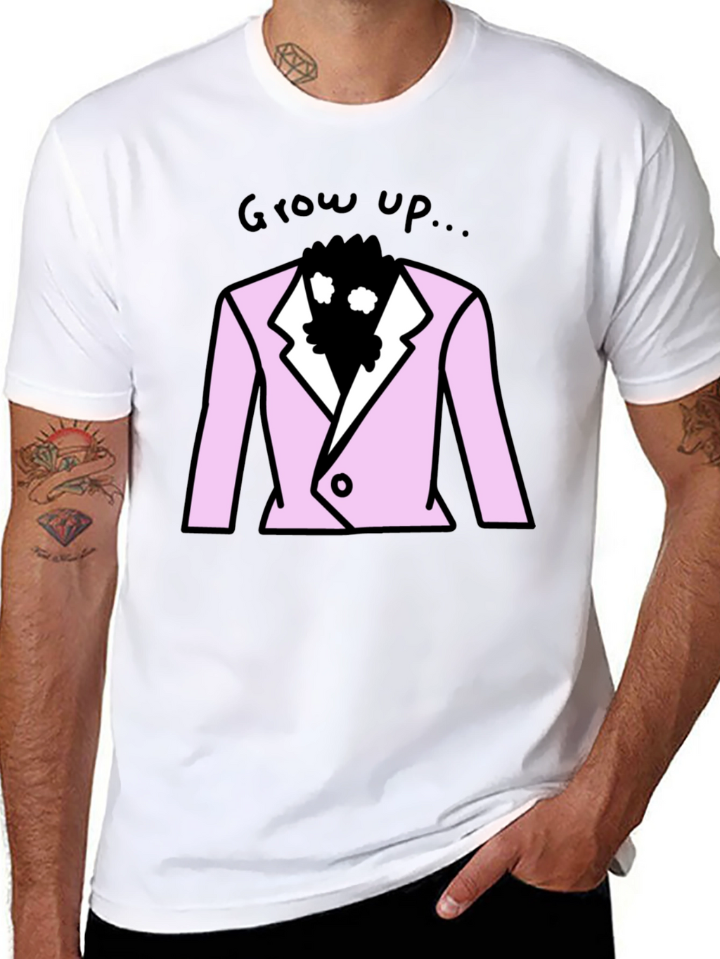 Grow Up T-Shirt - Pink Suit Design
