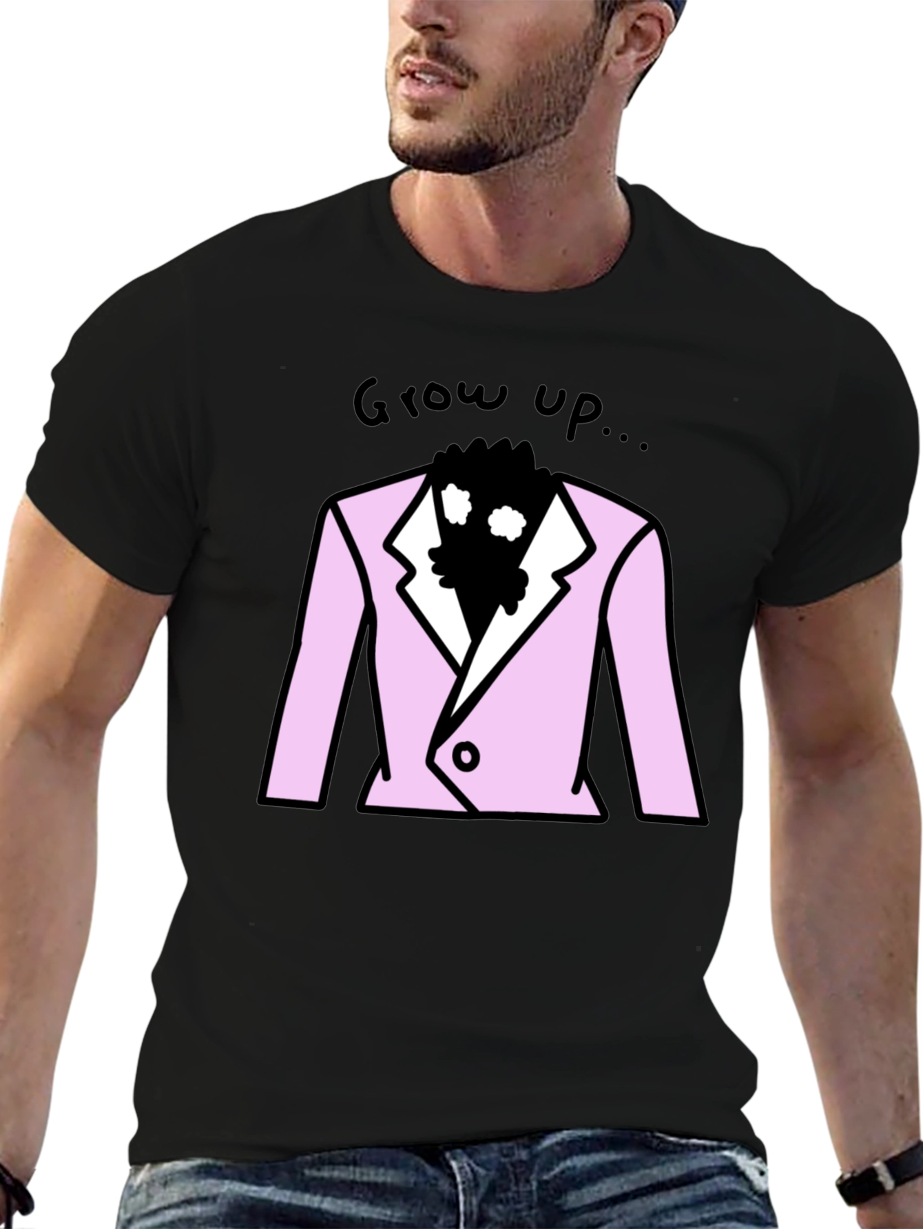 Grow Up T-Shirt - Pink Suit Design