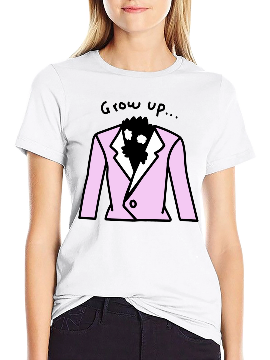Grow Up T-Shirt - Pink Suit Design