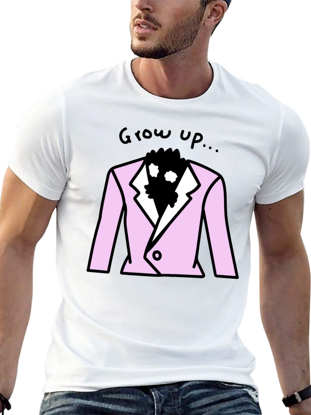 Grow Up T-Shirt - Pink Suit Design