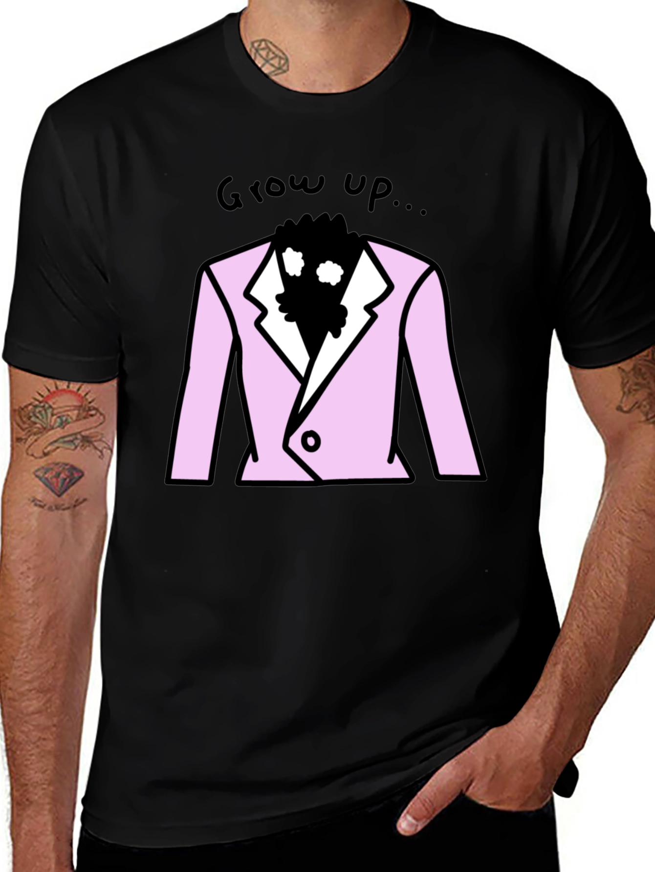 Grow Up T-Shirt - Pink Suit Design