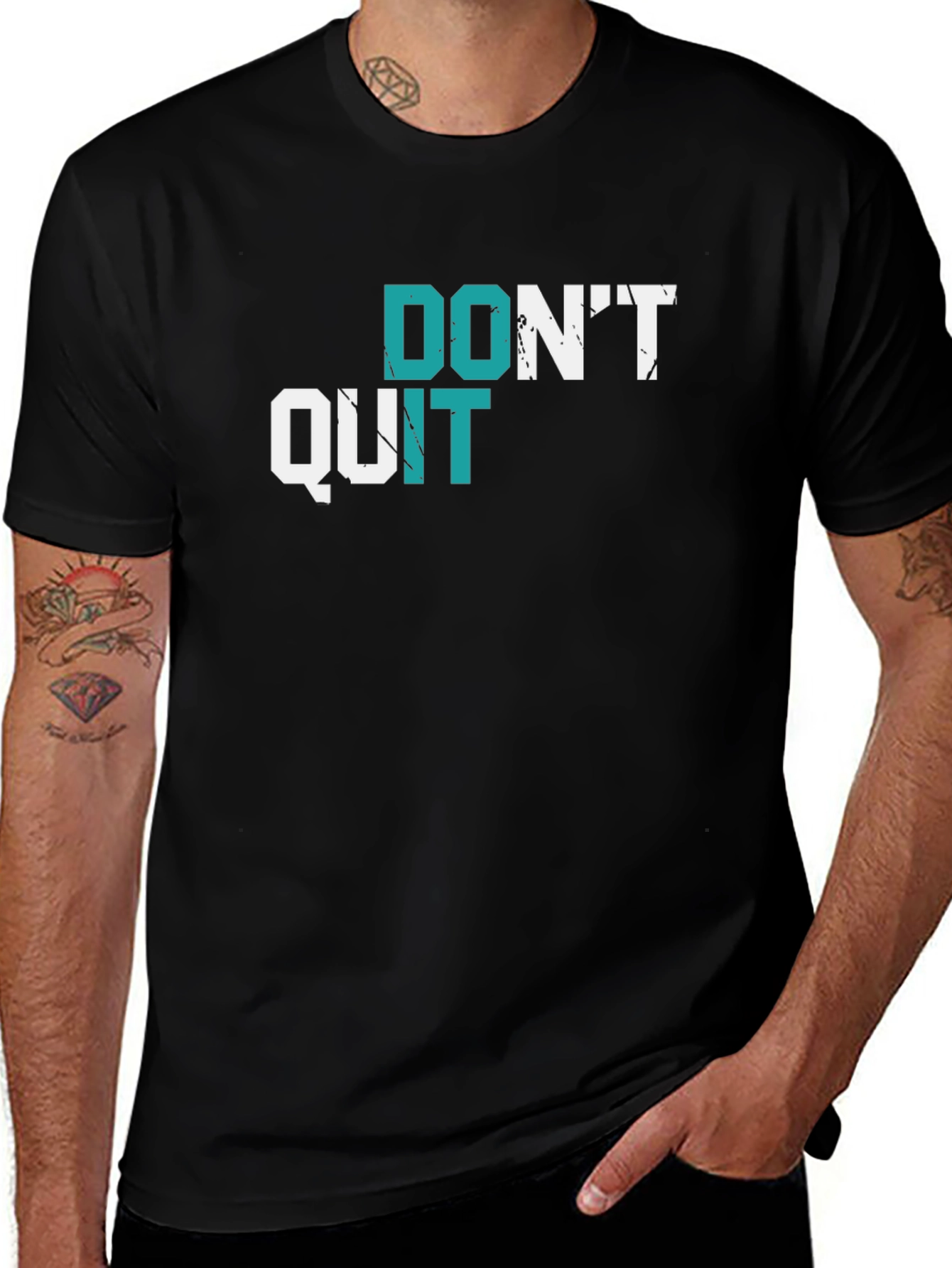 Motivational Graphic Tee - Dont Quit Black T-Shirt