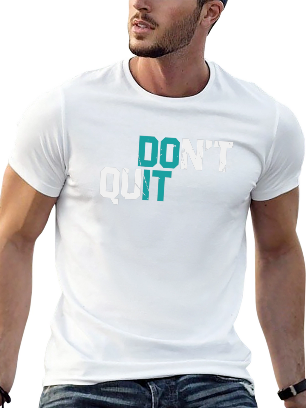 Motivational Graphic Tee - Dont Quit Black T-Shirt