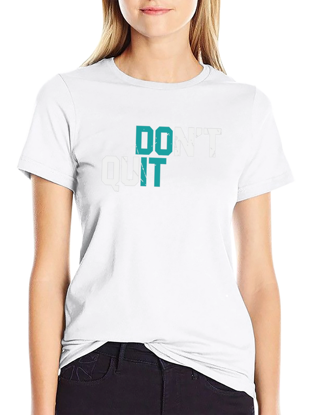 Motivational Graphic Tee - Dont Quit Black T-Shirt