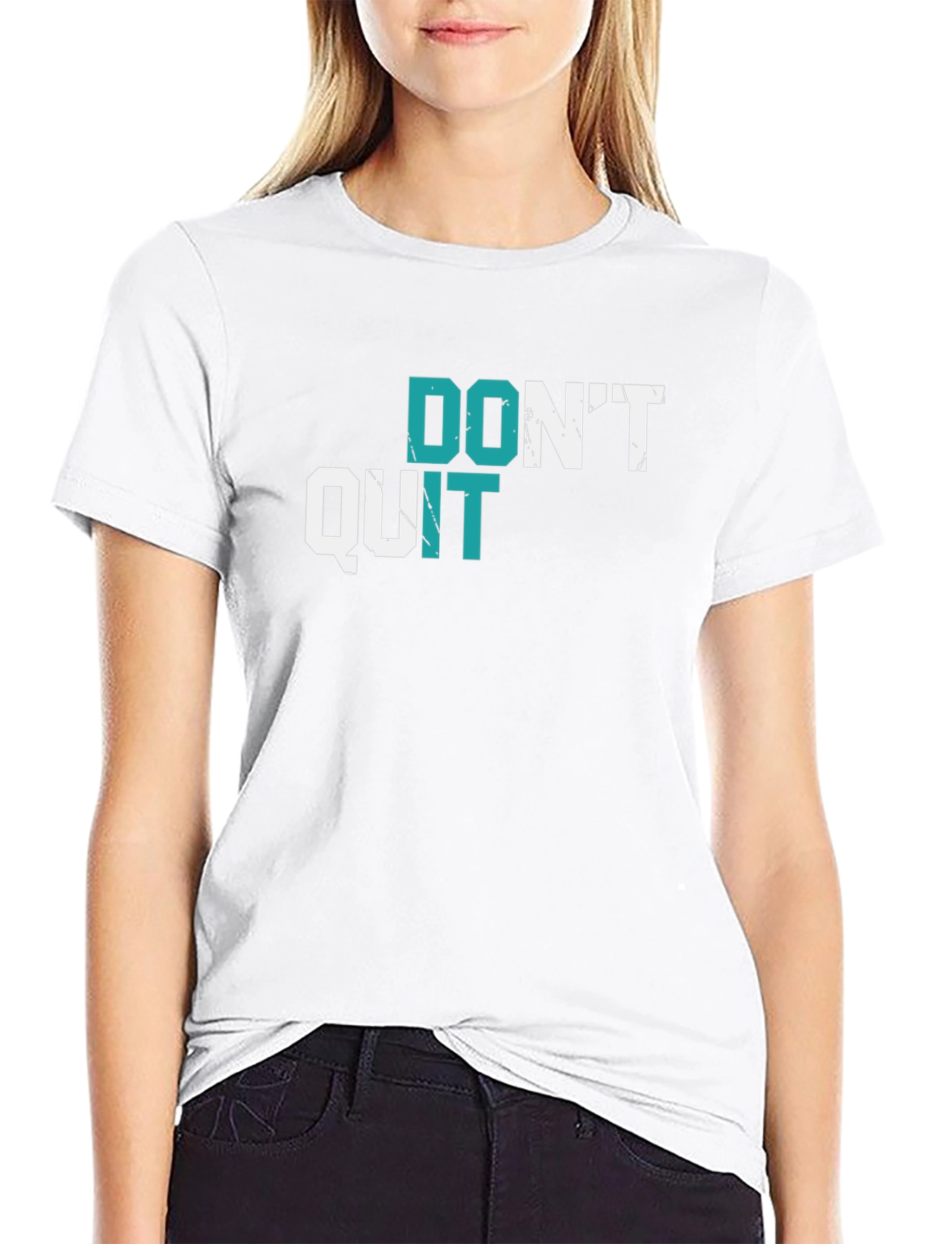 Motivational Graphic Tee - Dont Quit Black T-Shirt