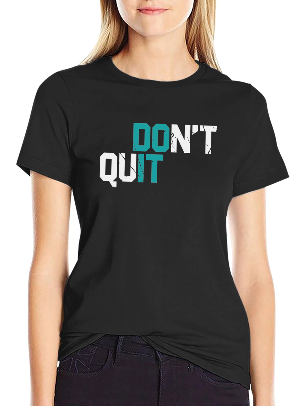 Motivational Graphic Tee - Dont Quit Black T-Shirt