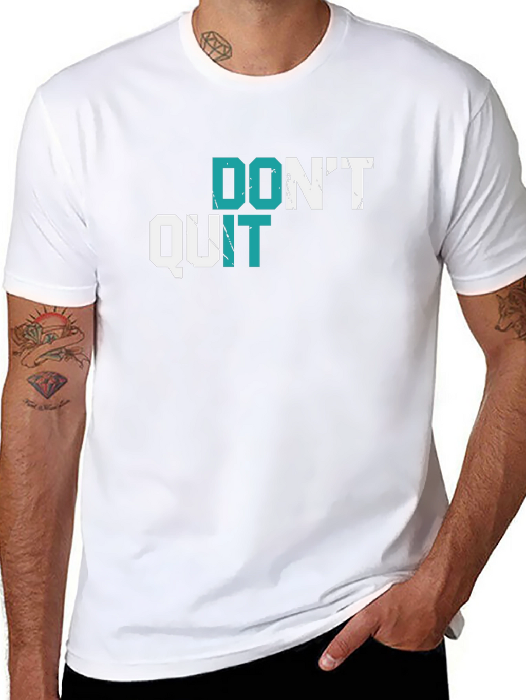 Motivational Graphic Tee - Dont Quit Black T-Shirt