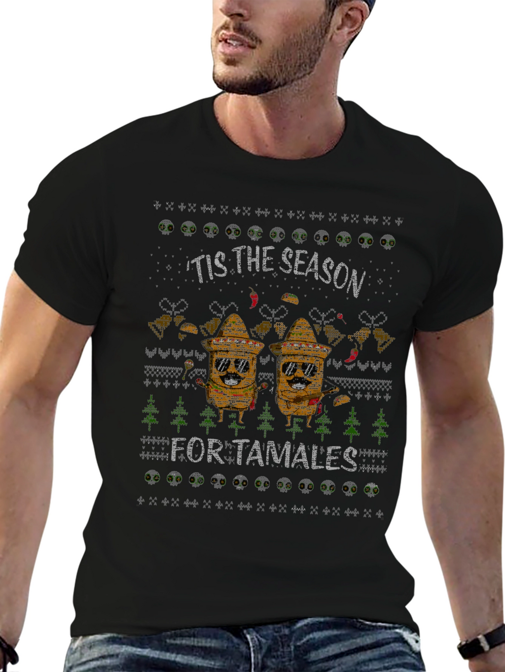 Tis the Season for Tamales Ugly Christmas T-Shirt