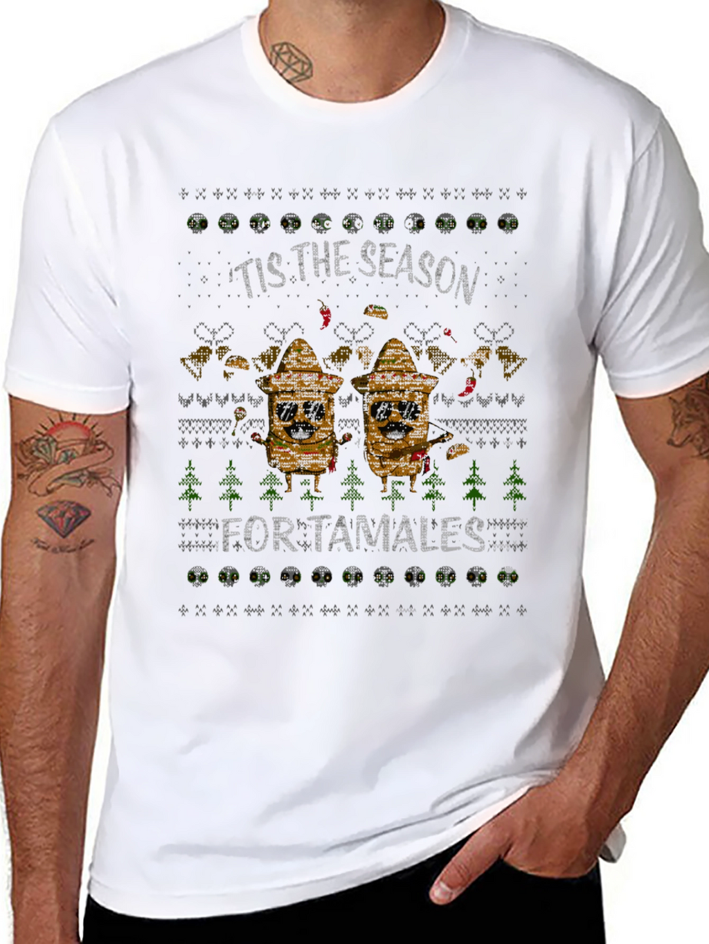 Tis the Season for Tamales Ugly Christmas T-Shirt