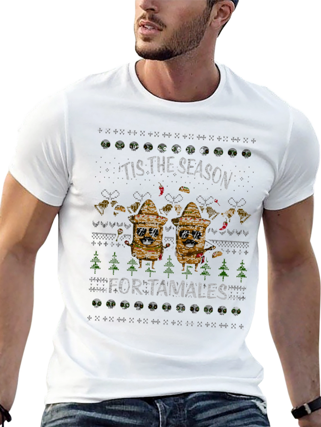 Tis the Season for Tamales Ugly Christmas T-Shirt