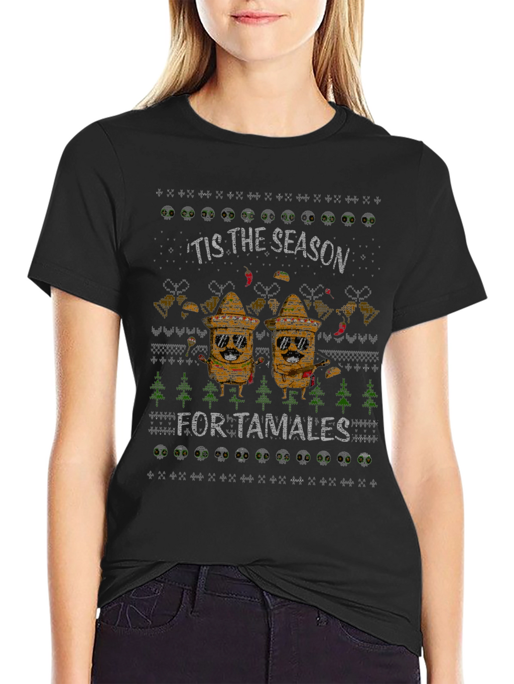 Tis the Season for Tamales Ugly Christmas T-Shirt