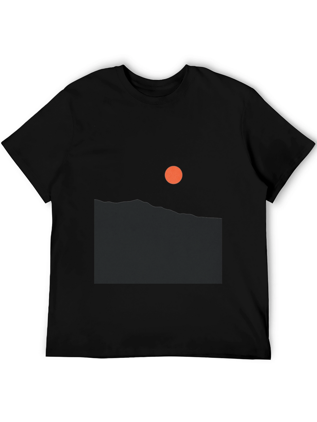 Minimalist Sunrise Graphic Tee - Black