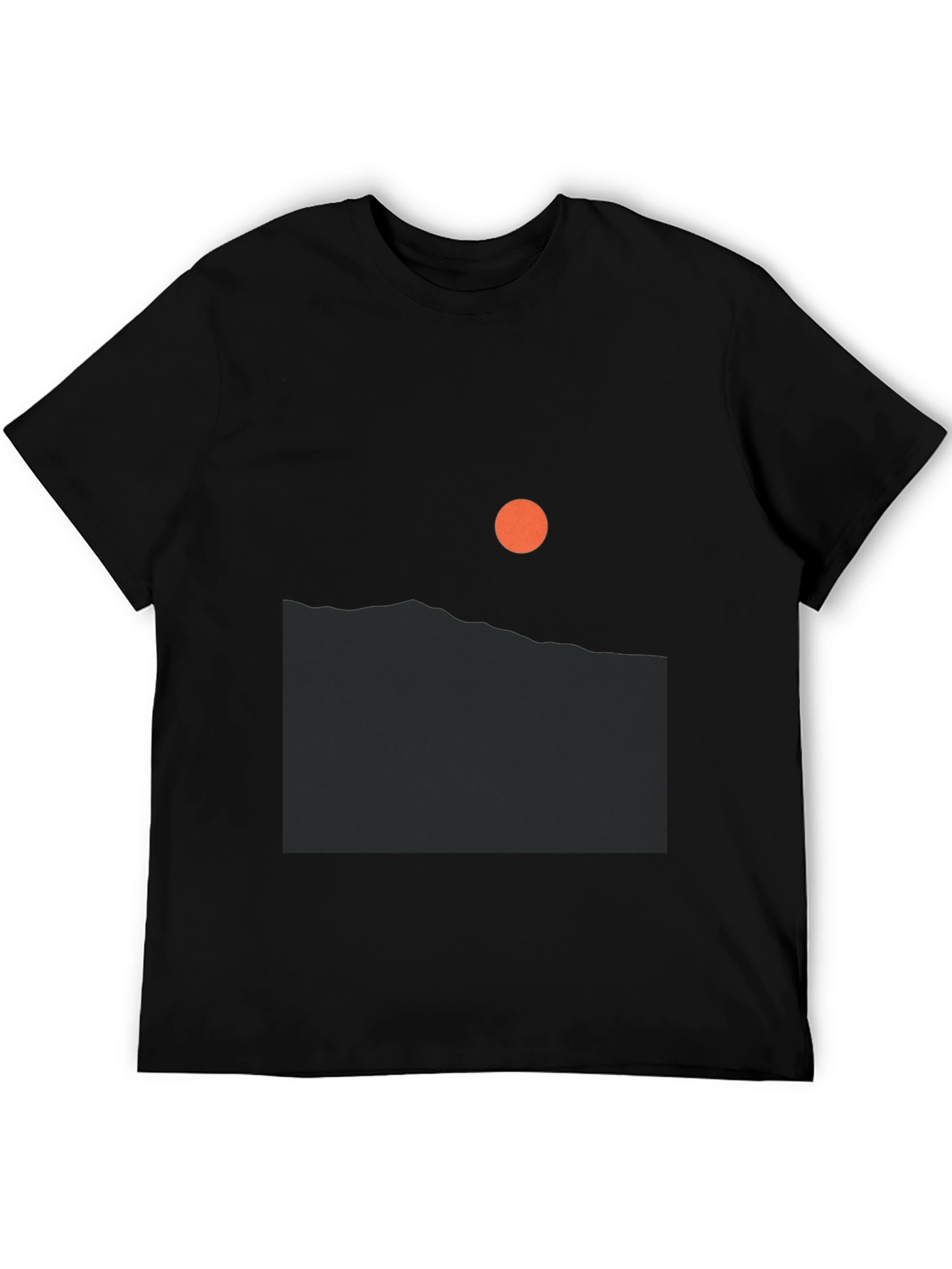 Minimalist Sunrise Graphic Tee - Black