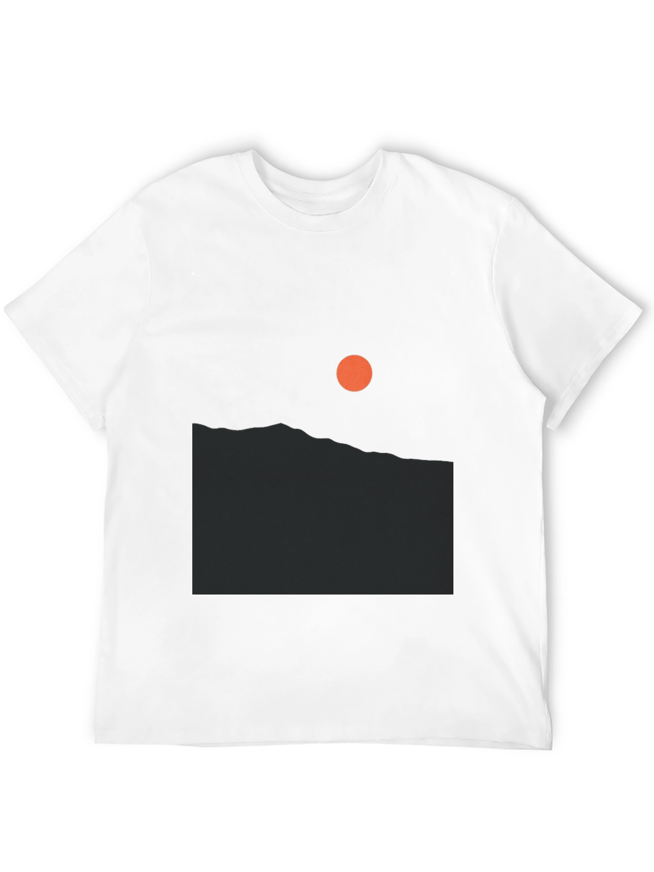 Minimalist Sunrise Graphic Tee - Black